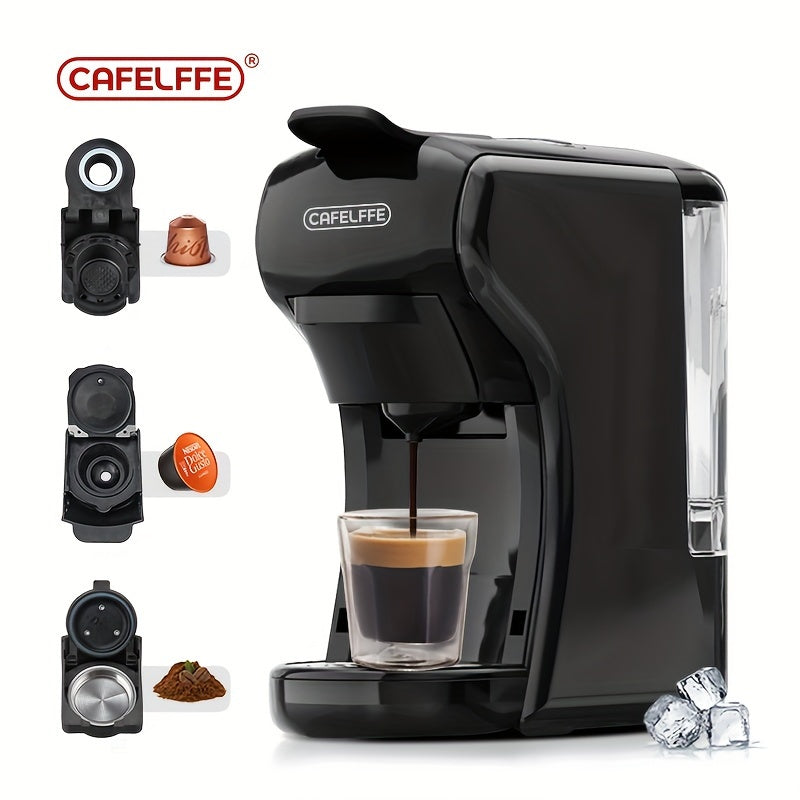 Cafetera de cápsulas 3 en 1 CAFELFFE, control de temperatura (caliente/frío), calentamiento, compatible con Dolce Gusto y café molido, cafetera automática para la cocina del hogar, gran regalo para Halloween, Navidad o Año Nuevo