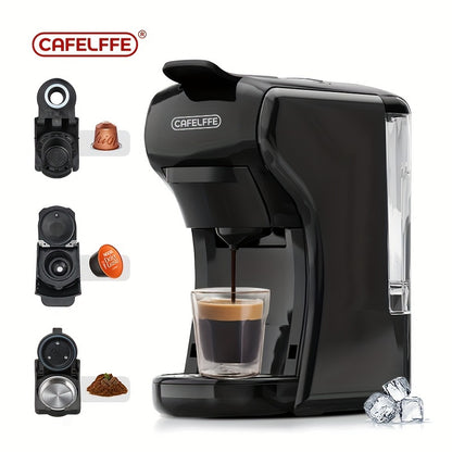 Cafetera de cápsulas 3 en 1 CAFELFFE, control de temperatura (caliente/frío), calentamiento, compatible con Dolce Gusto y café molido, cafetera automática para la cocina del hogar, gran regalo para Halloween, Navidad o Año Nuevo
