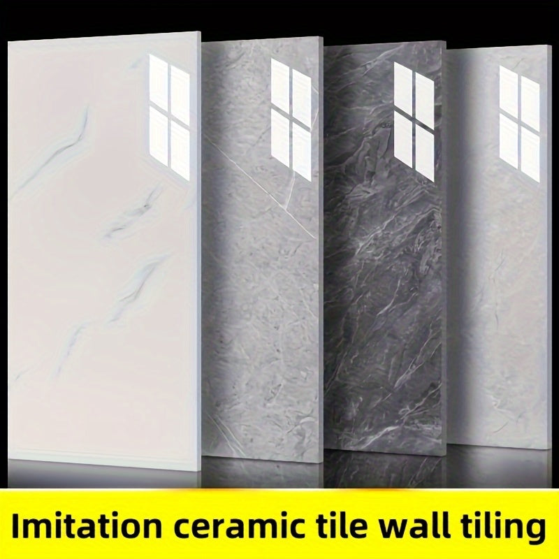 Paquete de 16 pegatinas de vinilo para pared con diseño de mármol contemporáneo, autoadhesivas y brillantes, resistentes al agua y al aceite, ideales para decorar salas de estar, dormitorios, cocinas, baños y salones.