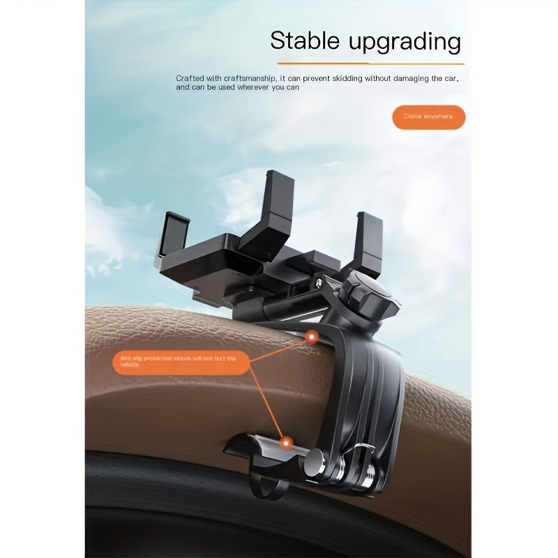 Creative Car Mobile Phone Holder that can rotate 360 degrees, car dashboard navigation mobile phone holder with parking number plate