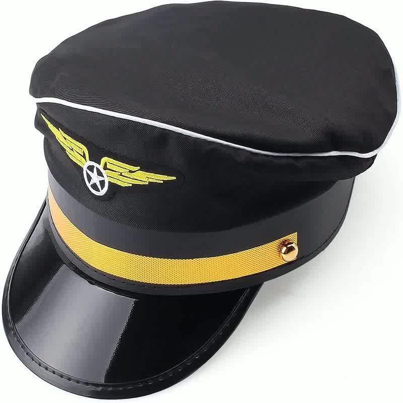 Sombrero de capitán piloto para adultos y adolescentes: perfecto para Halloween, fiestas de cosplay y eventos. Poliéster duradero.
