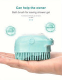 Silicone Pet Shampoo Brush with Built-In Dispenser - Gentle Massage Bath Comb for Dogs &amp; Cats, No Batteries Required