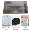 MEJE 80 x 46 Cm Drop-in 11 Gauge Stainless Steel Workstation Kitchen Sink ,Large Single Bowl,  Color Black，Grey