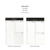 Mini daily checklist planner. Desk time schedule. Office/school notebook/planner. Stationery weekly planner.