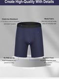 3pcs Men's Modal Long Boxer Briefs - Stretchy, Breathable &amp; Comfort Fit Underwear, Machine Washable
