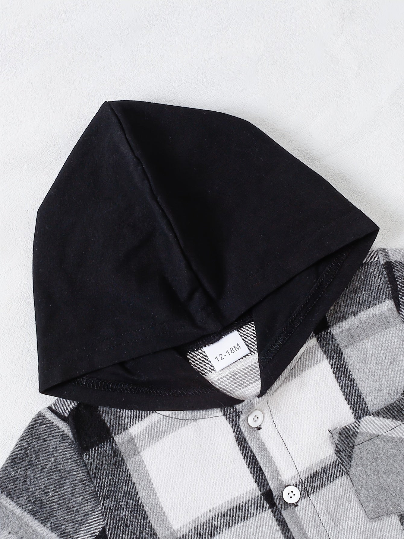 Conjunto informal de sudadera y pantalones de manga larga con capucha a cuadros para bebés y niños pequeños, para exteriores, invierno/otoño