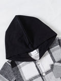 Conjunto informal de sudadera y pantalones de manga larga con capucha a cuadros para bebés y niños pequeños, para exteriores, invierno/otoño