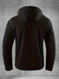 Chaqueta Softshell para hombre, abrigo con capucha y múltiples bolsillos para primavera y otoño, chaqueta impermeable y resistente al viento para exteriores para senderismo y acampada