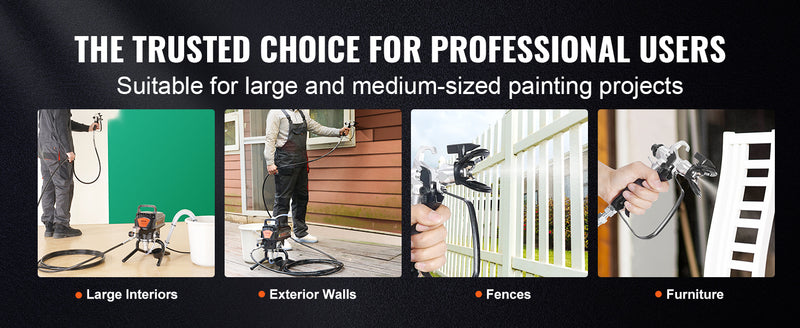 VEVOR 750W 950W Airless Paint Sprayer 3000PSI High Efficiency Electric Airless Sprayer Handheld Paint Sprayers for Home Interior