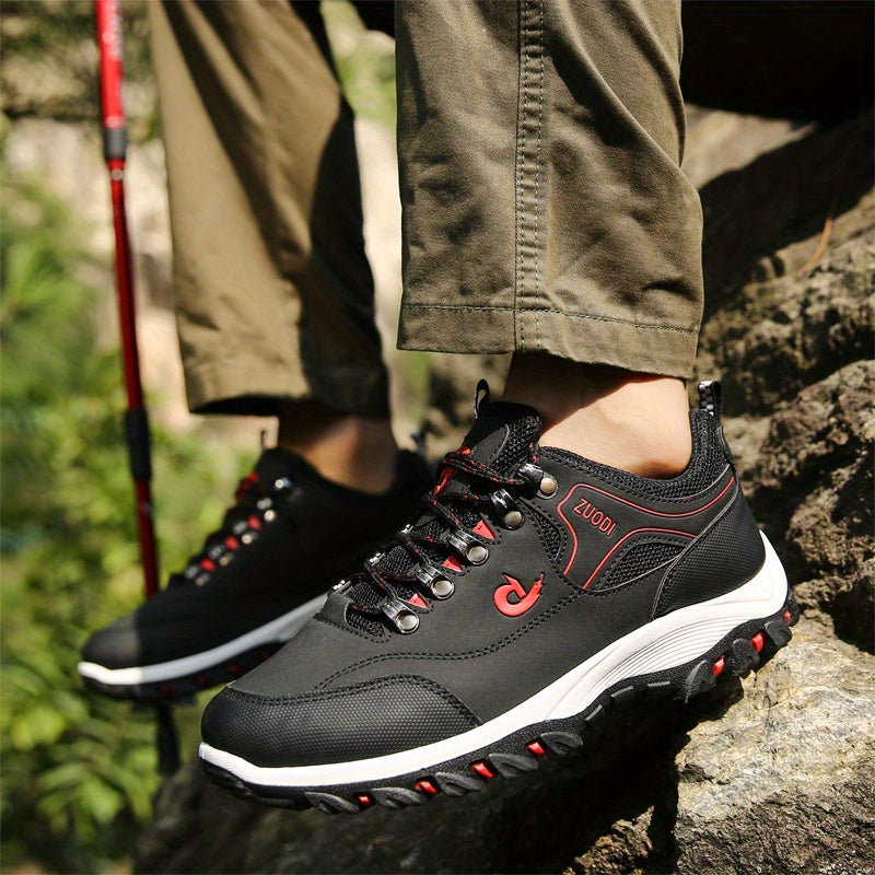 Botas de senderismo con cordones para hombre, resistentes y de talla grande, cómodas y antideslizantes, con suela suave para actividades al aire libre.