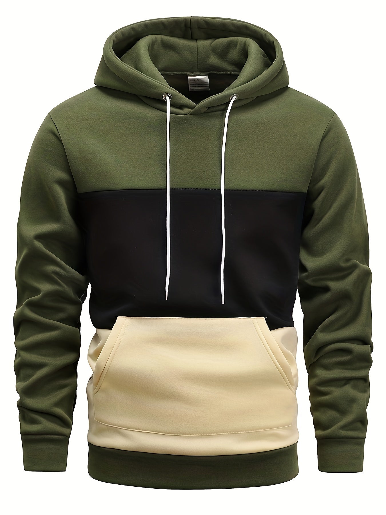 Color Block Hoodie, Cool Hoodies for Men, Men's Casual Graphic Design Pullover Hooded Sweatshirt with Kangaroo Pocket, Streetwear for Winter and Fall, As Gifts