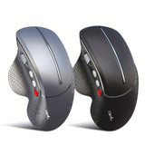 HXSJ New Ergonomic Mouse Side Metal Roller 2.4G Optoelectronic Vertical Mouse Suitable For Home Office Games Battery Not Included