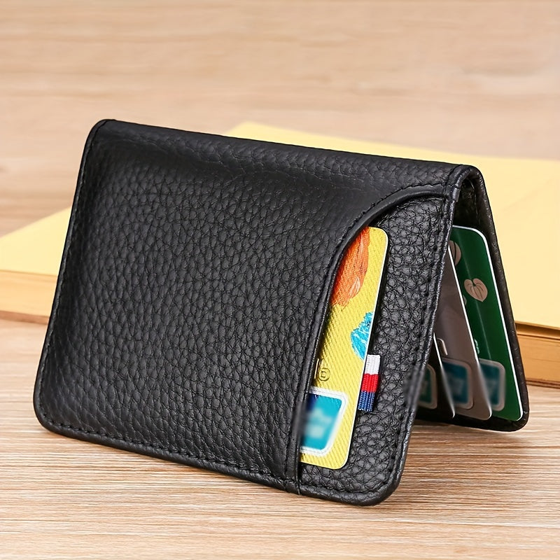 PU Leather Passport Cover Wallet - Slim Basic Design, Foldable, Portable, Comfortable Grip, Multiple Card Slots, Daily Commute Essentials, Elegant & Durable Open Card Holder