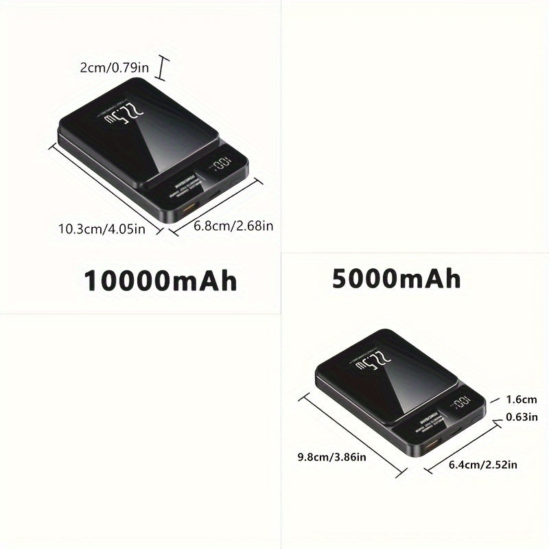 5000/10000 mAh Real Capacity, No Fake Label, Digital Display, Magnetic Suction, Fast Charging Power Bank, 15W Magnetic Suction/22.5W Fast Charging