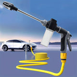 Pistola de agua de alta presión para lavado de autos, boquilla multifunción para manguera de jardín, rociador de varilla gruesa ajustable con punta de cobre chapado, adaptador universal de conexión rápida de 3/4" y 1/2" para herramientas de limpieza.