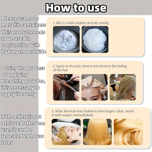 MEIDU Hair Bleach Powder 500g - Unisex-Adult Hair Dye Remover, Glycerin-Rich Formula, Quick & Even Color Removal, Suitable for Normal Hair Types, Hairdressing Essentials