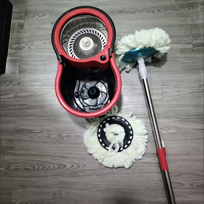 Rotating household mop bucket set with bucket and mop, eight-shaped plastic rotating bucket, no hand washing, automatic drying