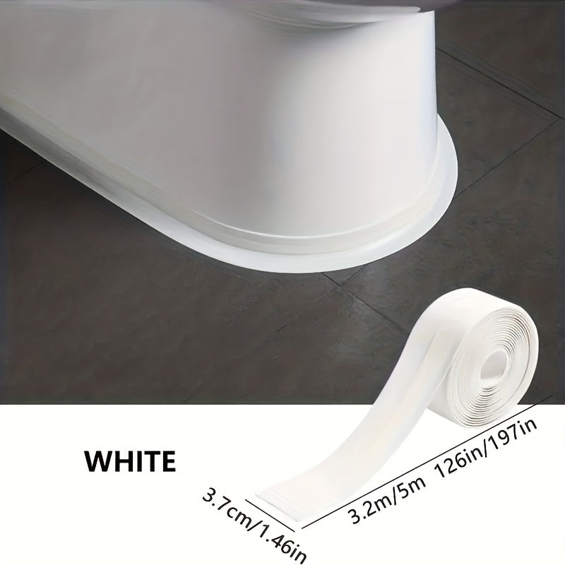 1pc Kitchen And Bathroom Decoration Edge Waterproof Stickers, Seat Potty Sink Vegetable Wash Basin Mat, Anti-mildew Beauty Seam Stickers, Sanitary Beauty Seam Stickers Strips