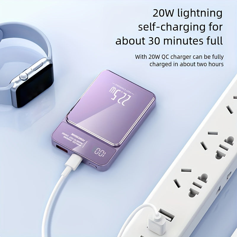 5000/10000 mAh Real Capacity, No Fake Label, Digital Display, Magnetic Suction, Fast Charging Power Bank, 15W Magnetic Suction/22.5W Fast Charging