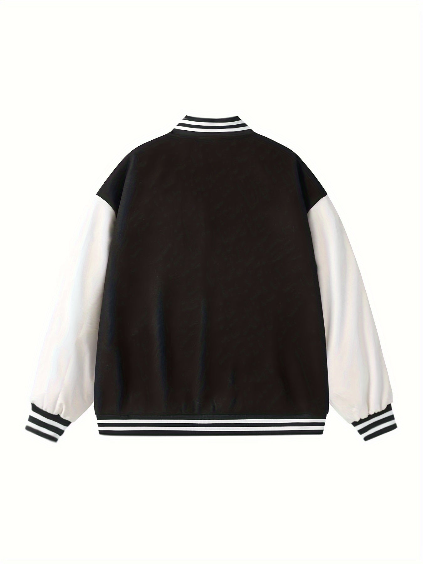 Letter Print Zipper Jacket, Stylish Long Sleeve Jacket For Fall & Winter, Women's Clothing