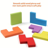 Building Blocks Puzzles Educational Toys Tangram Puzzles Smart Color 3D Colorful Building Blocks Games Educational Gifts For Kids Halloween Christmas Gift