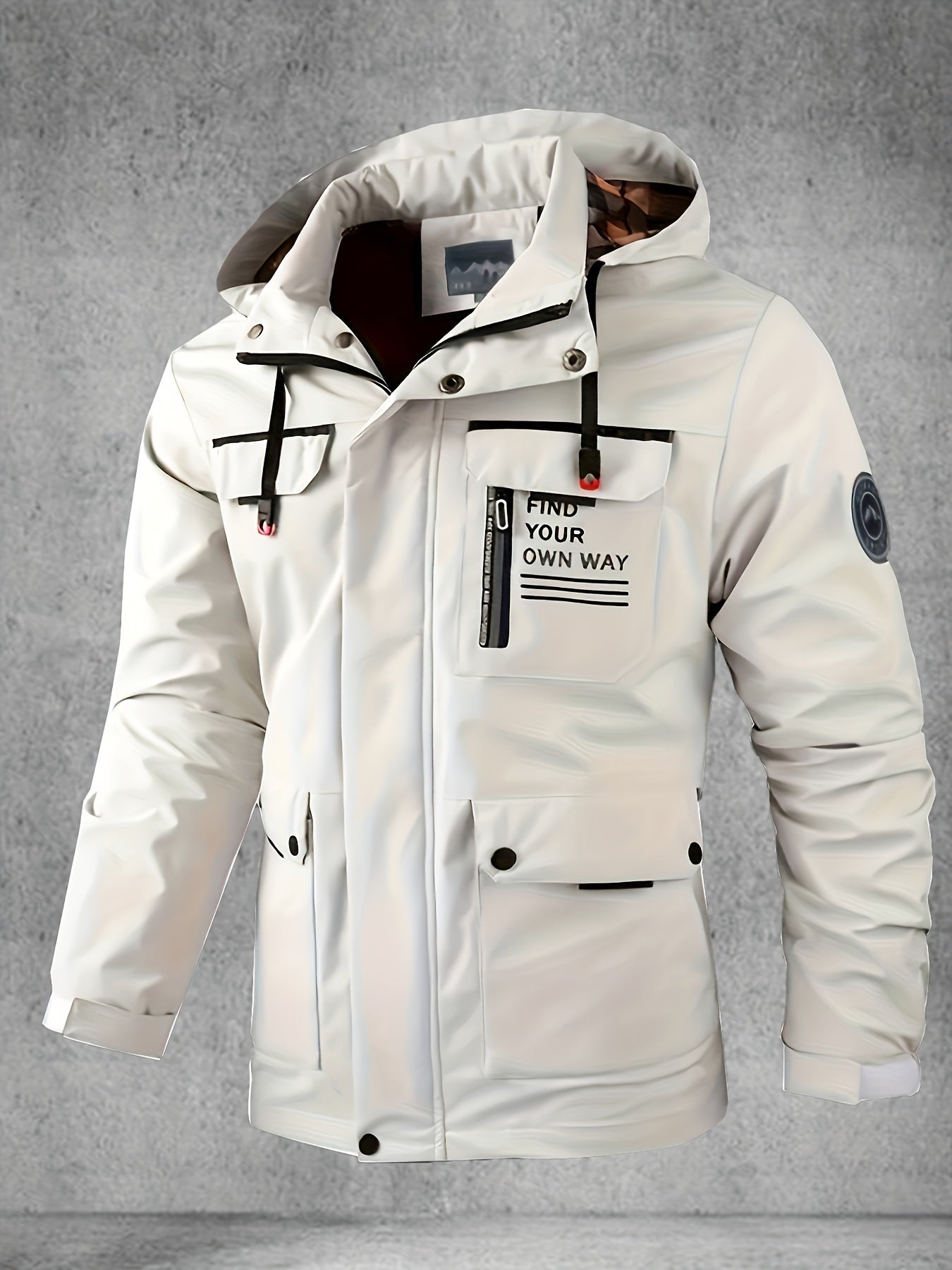 Chaqueta Softshell para hombre, abrigo con capucha y múltiples bolsillos para primavera y otoño, chaqueta impermeable y resistente al viento para exteriores para senderismo y acampada