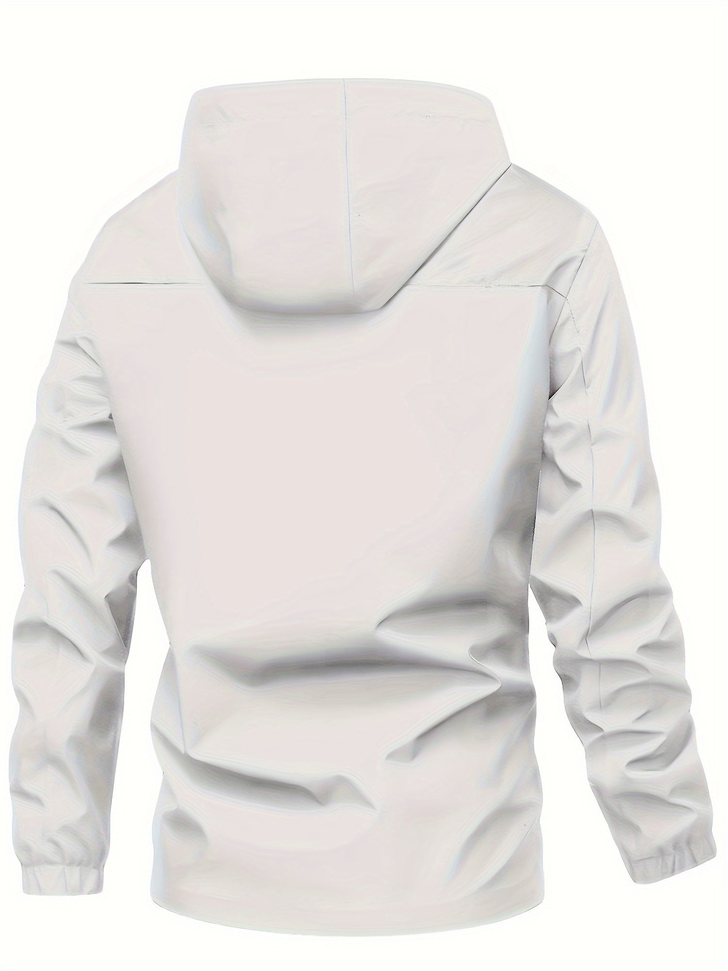 Men's 'FIND YOUR OWN WAY' Print Faux Down Jacket, Long Sleeve Hooded Comfy Warm Trendy Winter Faux Down Loose Coat As Gift