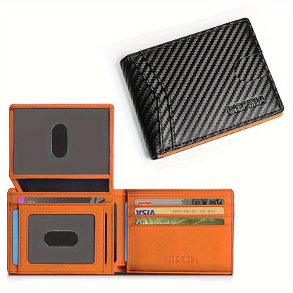 Men's Wallets Slim Bifold RFID Blocking Card Holder With 2 ID Window, Credit Card Holder Money Clips