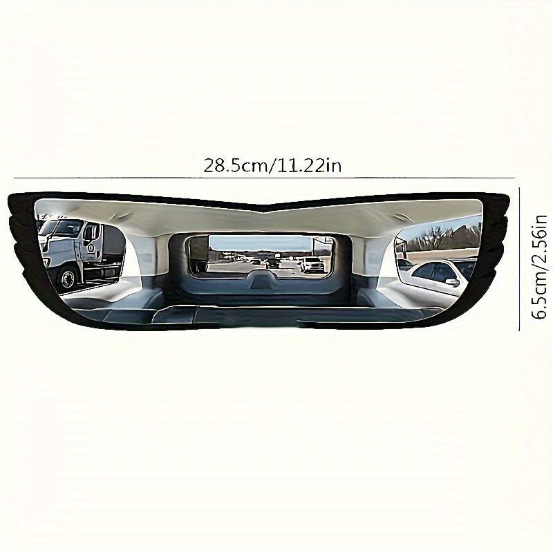 1PC Wide-Angle Panoramic Car Rearview Mirror: Enhances Blind Spot Visibility &amp; Large Field of View - Durable ABS Material