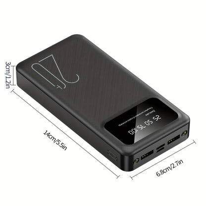 10000/20000MAh High-capacity Portable Power Bank, 5V2.1A Portable USB Charger, Compatible With Android/iPhone Devices
(2xUSB Output, Type-c, Micro), With LED And Digital Display, Safe And Stable Polymer Lithium Battery.