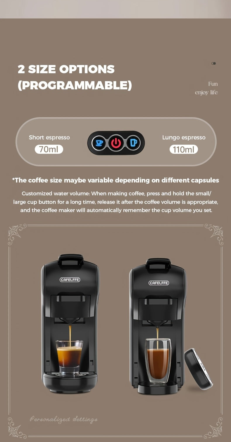 Cafetera de cápsulas 3 en 1 CAFELFFE, control de temperatura (caliente/frío), calentamiento, compatible con Dolce Gusto y café molido, cafetera automática para la cocina del hogar, gran regalo para Halloween, Navidad o Año Nuevo