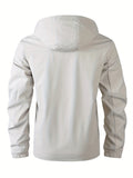 Men's Fashion Casual Waterproof Windbreaker Hooded Jacket, Outdoor Coat With Zip Pockets – Lightweight And Breathable
