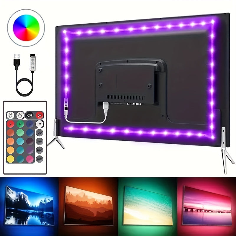 65.6fEET/1 Set Of RGB 2835 LED Light Strip, 5V USB LED Flexible Strip Diode Strip, Used For TV Backlight Room Decoration