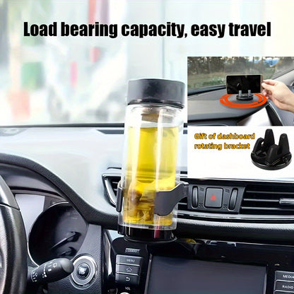 Adjustable Vehicle Cup Holder with Dashboard Swivel Base, Multifunctional AC Vent Clip-On Drink Mount, Plastic Material, Universal Fit Beverage Holder