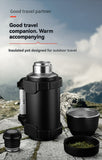 NRMEI Stainless Steel Travel Canteen – Large Capacity Portable Outdoor Vacuum Insulated Bottle with Tea Compartment, 60-Hour Heat Retention, 14+ Age Group Compatible, Dual 201 &amp; 304 Stainless Steel Construction