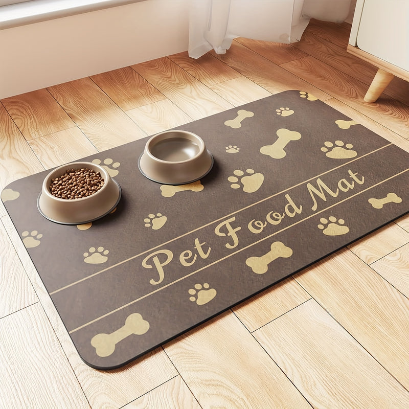 100% Absorbent Pet Feeding Mat, Dog Food and Cat Food Mat with Overflow Protection for Floors, Dog Meal Mat Water Bowl, Pet Accessories