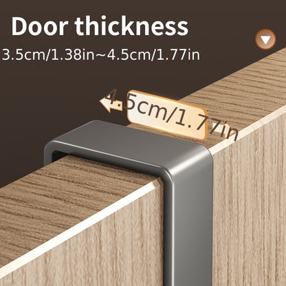 1 perchero metálico elegante para colgar sobre la puerta. Fácil de instalar, no requiere taladros. Organizador de almacenamiento moderno para dormitorio, baño y cocina. Ideal para colgar bolsos, zapatos y más.