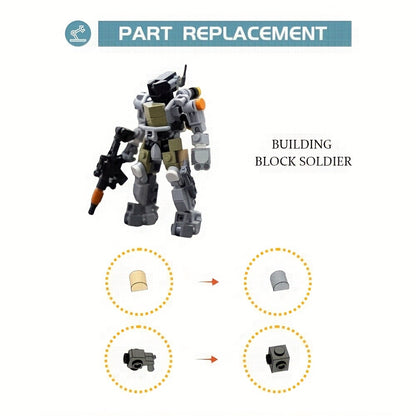 MOC Robot Building Kit Armor Action Figure Building Model Toy Collectible Toy For Kids Adults Christmas Birthdays Gift