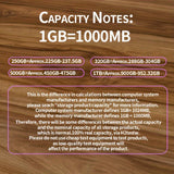 1TB/500GB/320GB Portable External Hard Drive, USB 3.0, High Gloss, Brushed Texture, Compatible with Laptops, NTFS File System, Mechanical Hard Drive, Plug-and-Play