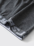 4pcs Men's Long Boxer Briefs - Breathable, Stretchy Polyester &amp; Spandex Blend, Non-Transparent with Letter Design - Perfect for Sports &amp; Fitness