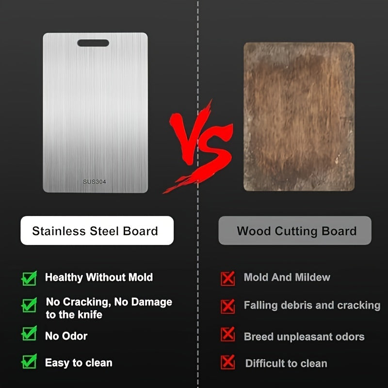 Premium Titanium Chopping Board - Double-Sided, Food-Grade Stainless Steel for Kitchen & Dining