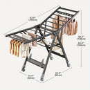 2-Tier Foldable Clothes Drying Rack with Adjustable Height Wings - Portable, Rust-Resistant Metal Laundry Dryer for Indoor/Outdoor Use, Ideal for Clothing & Towels, Drying Racks