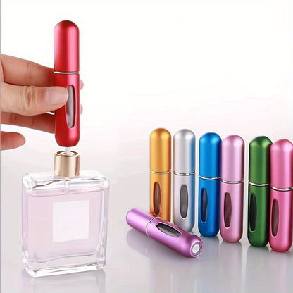 Botella de perfume compacta y recargable con atomizador: perfecta para viajar.