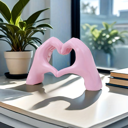 Resin Love Heart Hand Sculpture Decorative Statue – Handcrafted Artisan Design, Durable Tabletop Decor for Office, Living Room, Dining Area – Versatile Celebration Gift, No Power Required – 1 Piece