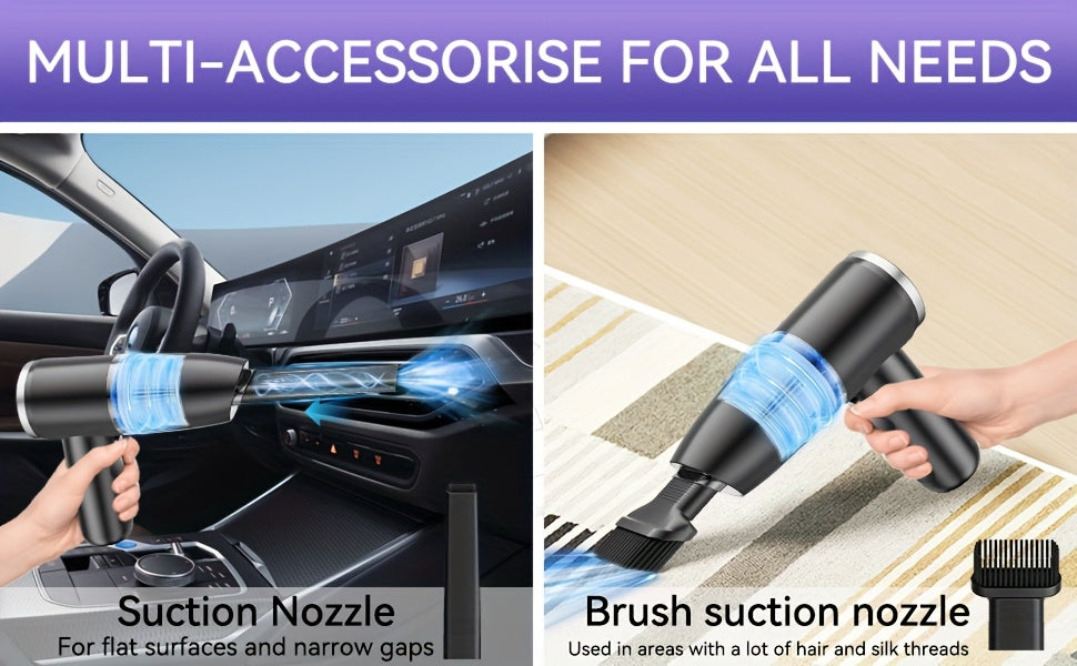 Handheld Cordless Vacuum Cleaner Car Vacuum Portable Wireless, 4-in-1 Vacuum/Blow/Charge/Pump, Vacuum Compressed Air Dust Removal, Wind Dry Hair Dryer Electric Dust Remover, Simple Operation, Cleaning Without Residue