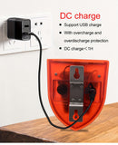 Alarma de seguridad solar para exteriores de 129 dB con sonido de perro ladrando y disparos, luz estroboscópica de advertencia para casa y jardín.