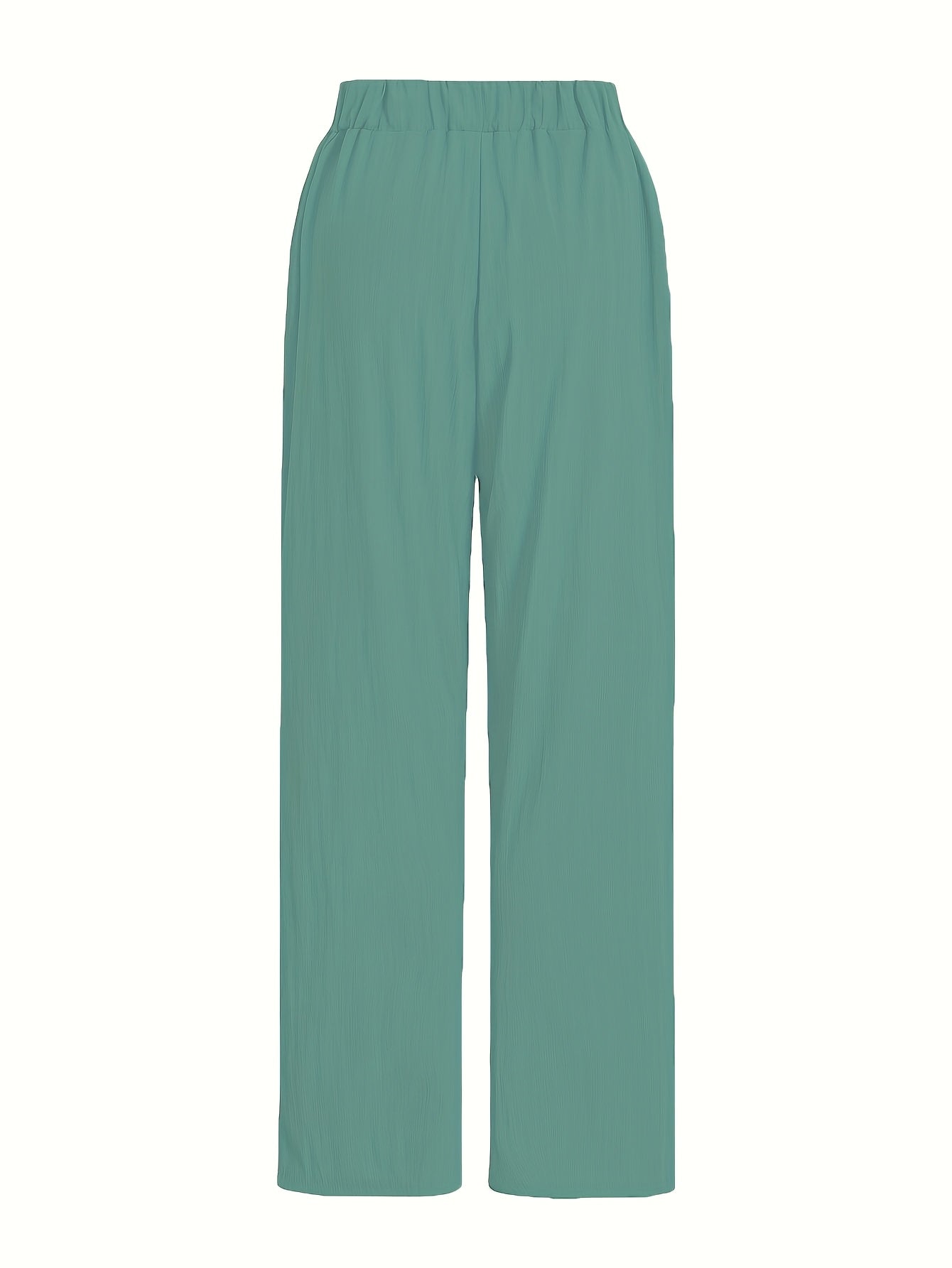 Women'S Casual Beige Knotted Top & Matching Pants Set - Spring/Summer Style, Solid Color, Relaxed Fit with Drawstring Waist, Stylish Accessory Bag, Everyday Casual Wear|Stylish Knotted Top|Drawstring Waist Pants, Casual Wear