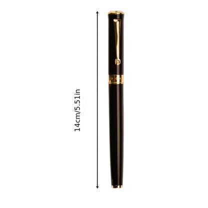 Pluma estilográfica de metal premium, punta fina de 0,5 mm, cierre a presión: ideal para firmas comerciales y personales, compatible con tintas de 3,4 mm.