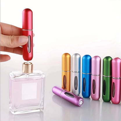 Botella de perfume compacta y recargable con atomizador: perfecta para viajar.