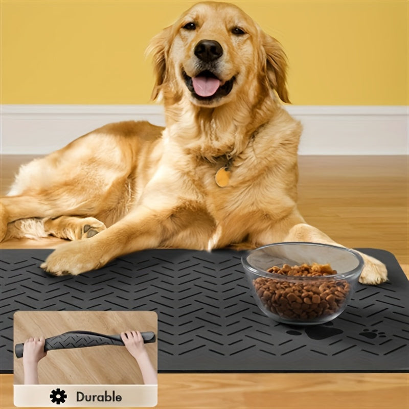 100% Absorbent Pet Feeding Mat, Dog Food and Cat Food Mat with Overflow Protection for Floors, Dog Meal Mat Water Bowl, Pet Accessories